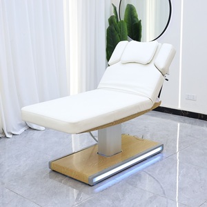 Fabricantes de lujo 3 motores de madera esteticista mesa de masaje muebles de salón de belleza cosmético eléctrico Facial Spa cama de belleza