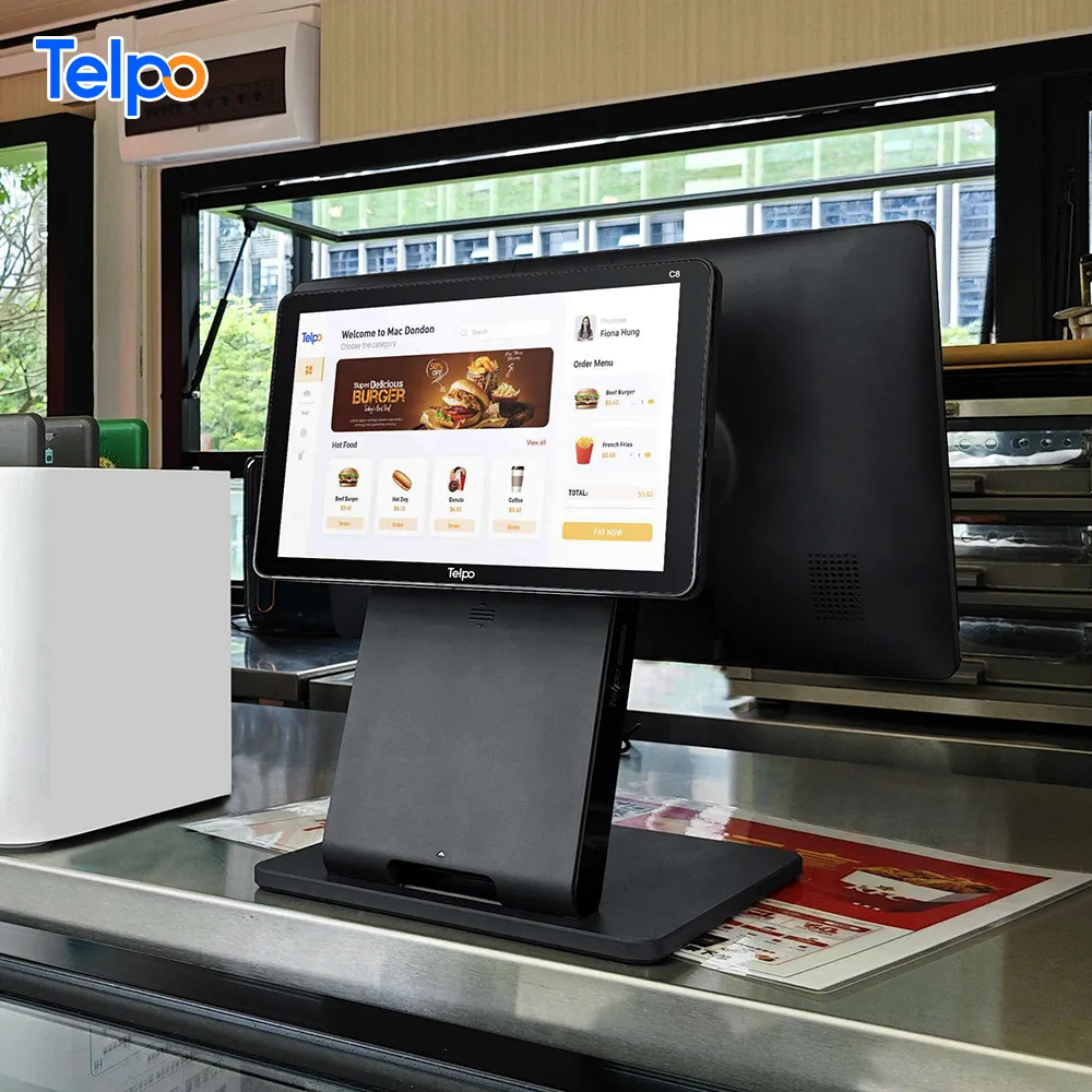 Yeni puntos de venta kart okuyucu masaüstü çift ekran Android pos sistemleri satılık perakende mağazası