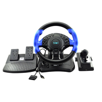 Qeome Factory Double moteur Feedback Driving Force Roue de course de jeu à 270 degrés avec pédales réactives pour PS2/PS-3/PC