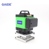 Niveau laser 16 lignes à faisceau vert industriel/bricolage 4D 360 rotatif auto-correcteur alimenté par batterie avec distance de travail de 50m