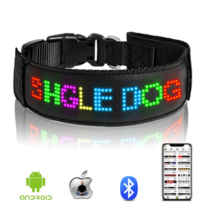 Collar LED Recargable por USB para Perro, con Luz Brillante, Palabras Desplazables, Programable por Aplicación, Texto Personalizado, Accesorios para Collar de Mascotas con Pantalla - Product Image 5