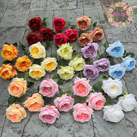 Hochwertige Großhandels-Seidenrosen mit 3 Köpfen, Künstliche Blumen für Heim, Hochzeit, Party und Event-Dekoration
