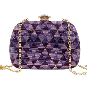 Bolso de Noche Brillante con Cristales para Mujer, Cartera de Mano con Asa Superior y Pedrería, Bolso Triangular de Moda para Salir de Noche o a Discoteca - Product Image 3