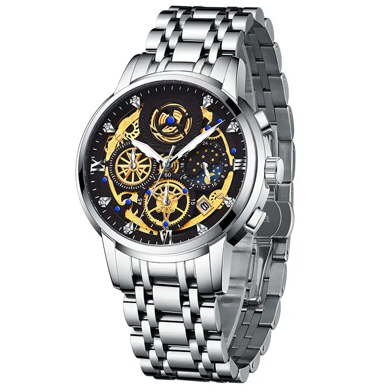 2022新しいファッション時計メンズブランドOEMメンズ高級時計ステンレス鋼メンズ腕時計