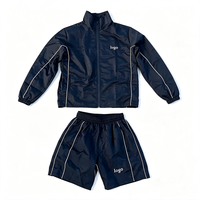 Ensemble de survêtement sportif personnalisé pour homme – Coupe-vent, col montant, rayé, deux pièces – Tenue décontractée pour la gym et la course à pied