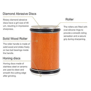 مجموعة شحذ سكاكين دوارة من الخشب الصلب ، مجموعة شحذ سكاكين دوارة - Product Image 3