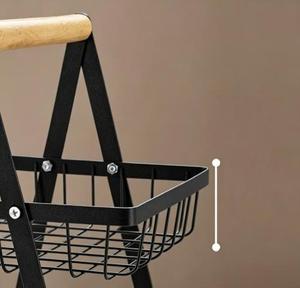 Fruit Basket Three-layer Metal Fruit and Vegetable <b>Storage</b> Basket <b>Kitchen</b> Countertop <b>Rack</b> for Convenient Countertop Organization - Product Image 3