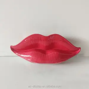 Lip Visual Display Props Wall Decorative Lip Sculpture Artificial Fiberglass Customized Sexy Lip Resin Crafts Visual Decoration