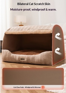 Роскошная складная лежанка для животных с мультяшным дизайном и съемным моющимся чехлом для очень маленьких собак и маленьких/средних кошек - Product Image 3