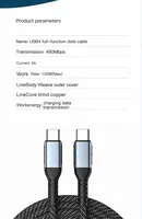 Usine directe 100W 27W USB 5A Type C Nylon tressé câble de données affichage LED pour ordinateurs/imprimantes compatibles de Charge de téléphone rapide