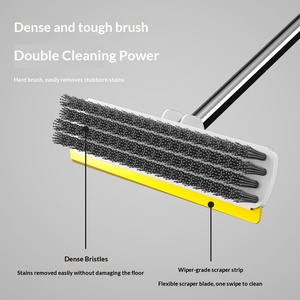 Brosse à sol en PVC plastique avec <span class=keywords><strong>peigne</strong></span> et long manche de Zhejiang pour le nettoyage des carreaux de salle de bain et des tapis - Product Image 4