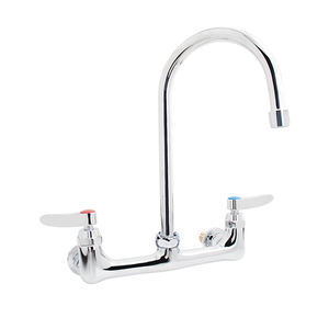 Robinet de cuisine à double poignée, design moderne, finition laiton chromé, cartouche céramique pour éviers profonds - Product Image 1