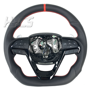 Accessoires d'intérieur de voiture personnalisés Volant en cuir et fibre de carbone avec palettes de changement de vitesse <span class=keywords><strong>pour</strong></span> Jeep Grand Cherokee 2012-2016 SRT - Product Image 1