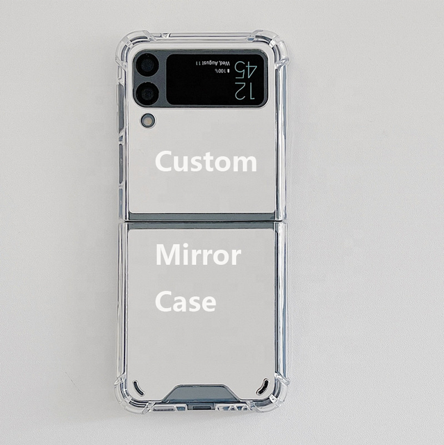 Mirror Phone Case TPU PC Custom Protective Cover Solid Color Transparent for Samsung Galaxy Z Flip 5 for Z Flip 6 Z Flip7
