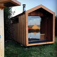 Luxuriöse Outdoor-Spa-Kabine zur Körpergesundheit Maßgefertigte Rotzedern-Saunakabine mit Asphaltschindeldach