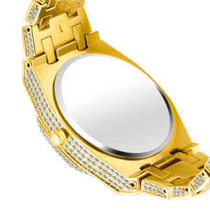 Reloj de Lujo con Cuarzo y Fecha, Estilo Hip Hop, Dorado, con Diamantes, Diseño de Cielo Estrellado, para Hombre - Product Image 4
