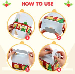 Boîtes en carton pour friandises de Noël, boîtes cadeaux pour les fêtes de Noël, boîtes en papier pour friandises, fournitures pour les fêtes scolaires - Product Image 5