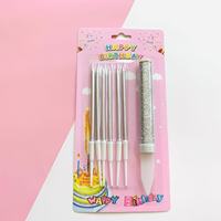 Nouvelle Arrivée Paquet de 6 Bougies Twisty Sans Fumée Kit de Décoration de Gâteau pour Anniversaire Anniversaire de Mariage Décoration