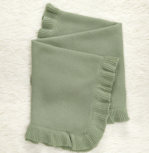 Manta de Bebé Personalizada al por Mayor, ODM, de Algodón Tejido, con Borde de Volantes y <span class=keywords><strong>Nombre</strong></span> Bordado - Product Image 6