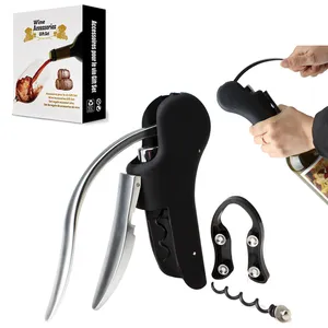 Benutzer definierte Logo Bar Tool Hochzeits bevorzugung Kellner Flaschen öffner Kork Geschenk box Set Korkenzieher Rotwein öffner mit Griff für Wein