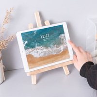 Dudukan Ponsel dan Tablet Kayu Cokelat Muda Trendi, Dekorasi Meja Belajar, Gadget, Mini Easel Lipat untuk Tablet