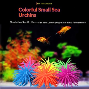 Siliconen lichtgevende zeeanemoon gloeiende fluorescerende aquariumdecoraties milieuvriendelijke tassen viskom landschapsornament - Product Image 1