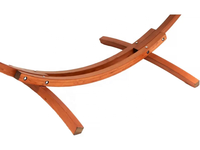 Hamac en coton rayé avec cadre en bois massif, autoportant, portable, pour jardin, cour, terrasse, lit de détente