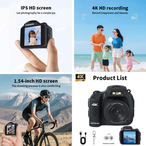 Cámara Digital ZHIZUN HK 4K Mini Estilo DSLR con Pantalla de 2"-3", Embellecimiento por IA y Batería Recargable - Compacta, Ideal para Estudiantes, Color Negro - Product Image 3