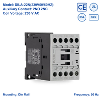 Eaton Moeller DILA-22N Kontaktor Bantu 2NO 2NC Aux 4 Kutub 16A 230V Coil Kontaktor Mini untuk Otomasi Industri