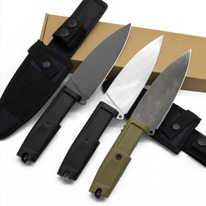 Couteau Bowie Skinner à pointe droite en acier inoxydable de haute qualité ER 0500, pour le camping en plein air, manche en caoutchouc N690, découpe DIY, 20 cm, OEM - Product Image 1