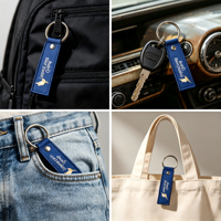 Porte-clés tissé coloré, broderie double face, porte-clés personnalisé avec logo, étiquette en tissu pour accessoires de mode et bijoux
