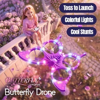 Drone RC 4DRC V65 Mini Papillon pour Enfants, Cadeau, Flip 3D, Maintien d'Altitude, Mode Sans Tête, Facile à Piloter, Quadricoptère avec Lumières LED