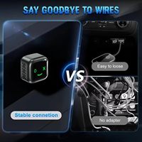 Boîtier convertisseur sans fil OEM 2-en-1 CarPlay et Android Auto avec adaptateur USB et lumière bleue pour dongle Apple