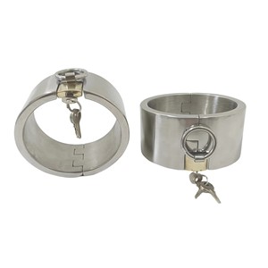 Esposas de Tobillo con Bloqueo de 6 cm de Alto, de Acero Inoxidable, para Bondage, BDSM, Fetichismo, Juguetes Sexuales para Parejas, Black Emperor - Product Image 3