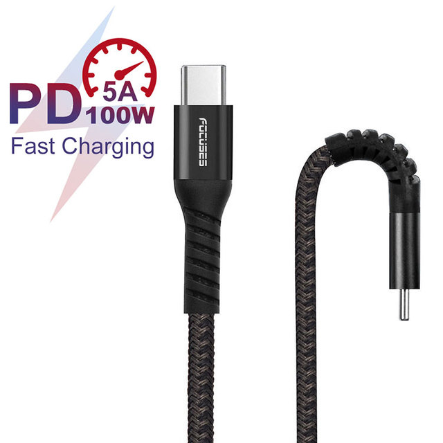 100W PD Usb Charger Type C Kabel 3.0 12V 20V 5A E-mark Chip Fast Charging Cabo Usb C to C Cable for Samsung Charger USB C Cable