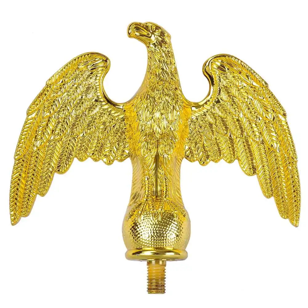 Mástil decorativo de plástico dorado para interiores, Kit de mástil de plástico con diseño de águila dorada