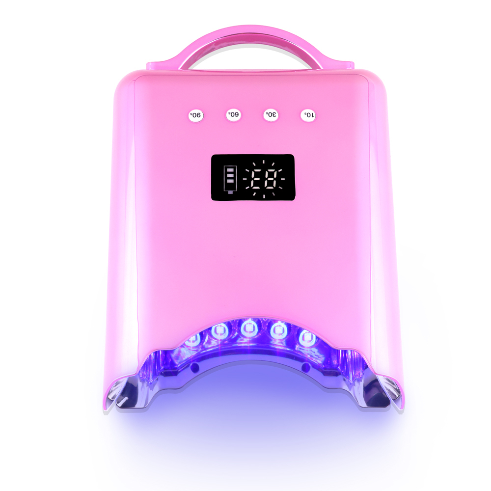 78W Rechargeable UV LED Nail Lamp Pink 2024 Most Popular Cordless Nail Dryer Light Portable for Manicure Salon