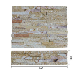 Đá Sa Thạch Vân Gỗ Trang Trí Tấm Ốp Tường Đá Văn Hóa Tự Nhiên Nhà Cung Cấp Đá Mỏng - Product Image 2