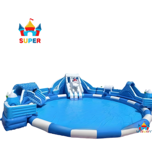 Parque Acuático Inflable Directo <span class=keywords><strong>de</strong></span> Fábrica con Tobogán Acuático Inflable, Piscina Inflable Azul y Blanca, Equipo <span class=keywords><strong>de</strong></span> Juego Acuático <span class=keywords><strong>de</strong></span> Verano - Product Image 2