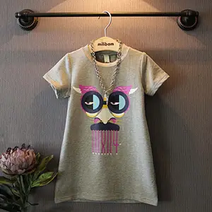女の子のための中国サプライヤー子供服卸売ファッションTシャツ印刷