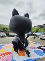 QIQU Grand modèle gonflable de chat Calavera de 4m, design Crâne de sucre, pour décorations de festival, accessoires photo et publicité étanche