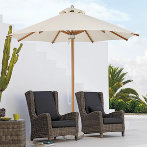 Parapluie d'extérieur moderne et polyvalent en aluminium avec bouton poussoir et manivelle pliable et étanche pour jardin et restaurant - Product Image 4