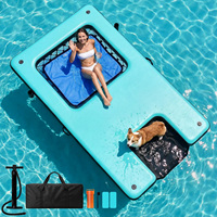 Île flottante gonflable DWF personnalisée pour sports nautiques avec ponton en tissu PVC Drop Stitch
