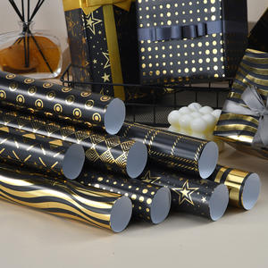 黒水玉幾何学シリーズフォイルスタンピングラッピングペーパー毎日結婚式用パッキングギフトパッキング70*50cm - Product Image 5