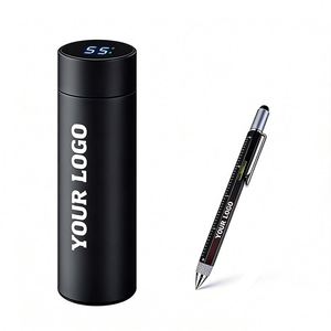 Custom Smart Led Digital Promo Business Gift Display Vacuum Insulated Flask Stainless Steel Water <b>Bottle</b> With Logo - Product Image 1