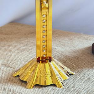 Crucifijo de Metal HT de 27 cm con Base, Figura de Jesús Católica con Pedrería, Decoración de Altar para el Hogar e Iglesia - Product Image 4