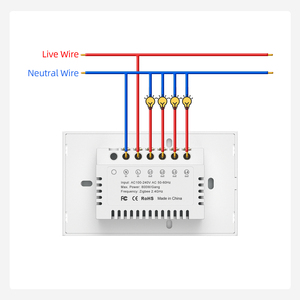 Interruptor inteligente de toque Giet Tuya Zigbee 1/2/<span class=keywords><strong>3</strong></span>/4 teclas com botão ranhurado, interruptor de luz sem fio com controle remoto, compatível com Alexa e Google Home. - Product Image 6