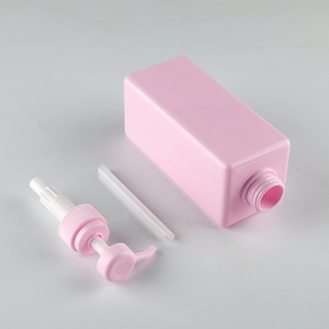 Dung Tích Cao Chăm Sóc Da <span class=keywords><strong>Container</strong></span> Và Bao Bì PETG Màu Hồng Mỹ Phẩm Chai Vuông 650Ml Chai Dầu Gội Nhựa - Product Image 5