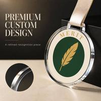 Médaille personnalisée en acrylique transparent avec logo, badge de récompense pour événements sportifs, courses scolaires, reconnaissance d'entreprise