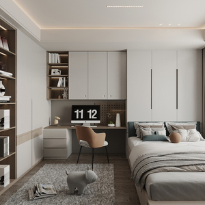 Minimalist All-in-One <strong>Unit</strong> With Integrated Cabinet Tatami Bed Wardrobe Desk for Children's Rooms Apartments - Product Image 6